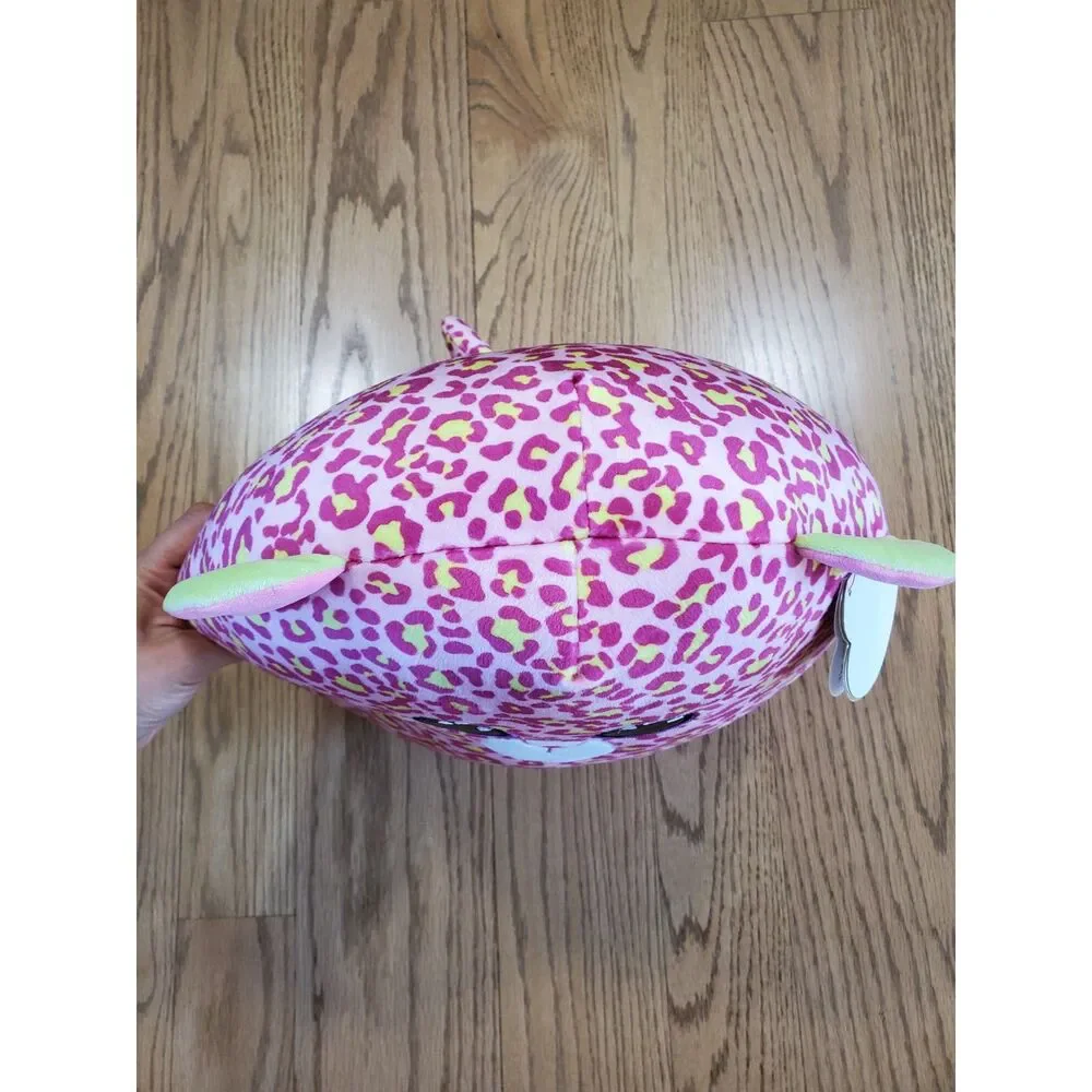 Super Soft TY Squish a Boos 2021 LAINEY Pink Leopard Cushion Pillow 12” Clean